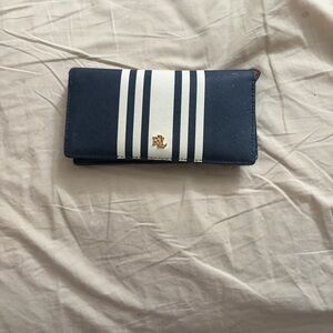 Lauren Ralph Lauren Navy & White Striped Continental Wallet